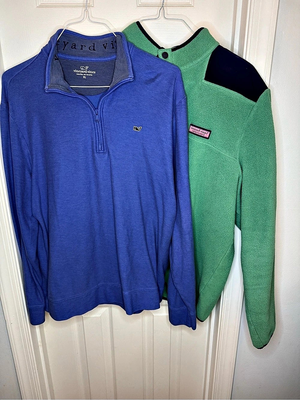 Lot of 2 Vineyard Vines Men’s XL Pullovers - Snap Fleece & Pima 1/4 Zip